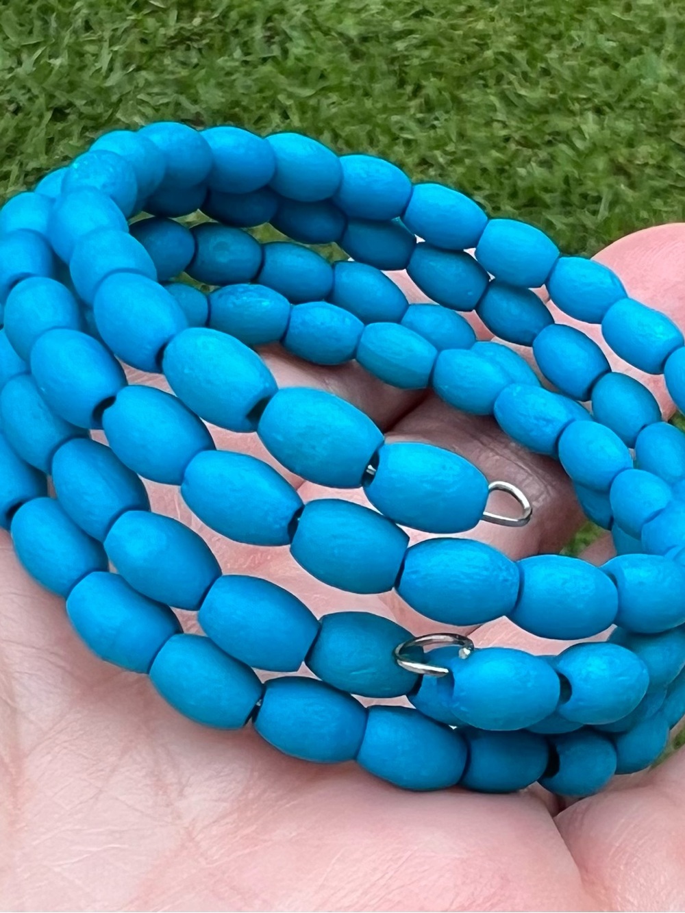 Turquoise colored Bead memory wire Bracelet - Handcrafted Women’s Jewelry
